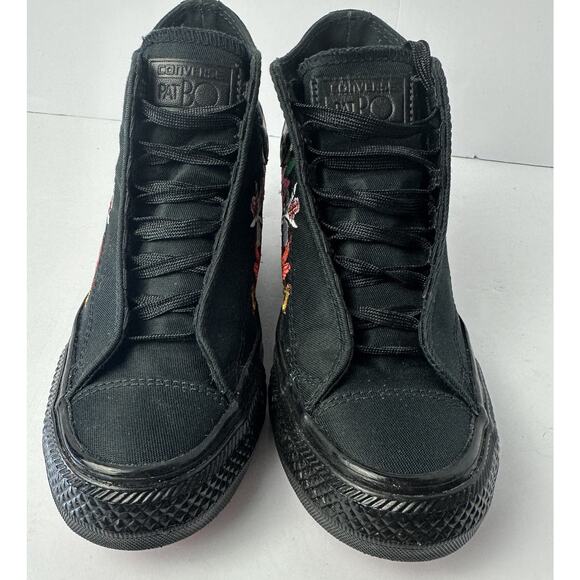 Converse X PatBo All Star Lux Wedge Mid High Top Sneaker Womens Size 5 Gold Tips - Picture 4 of 9